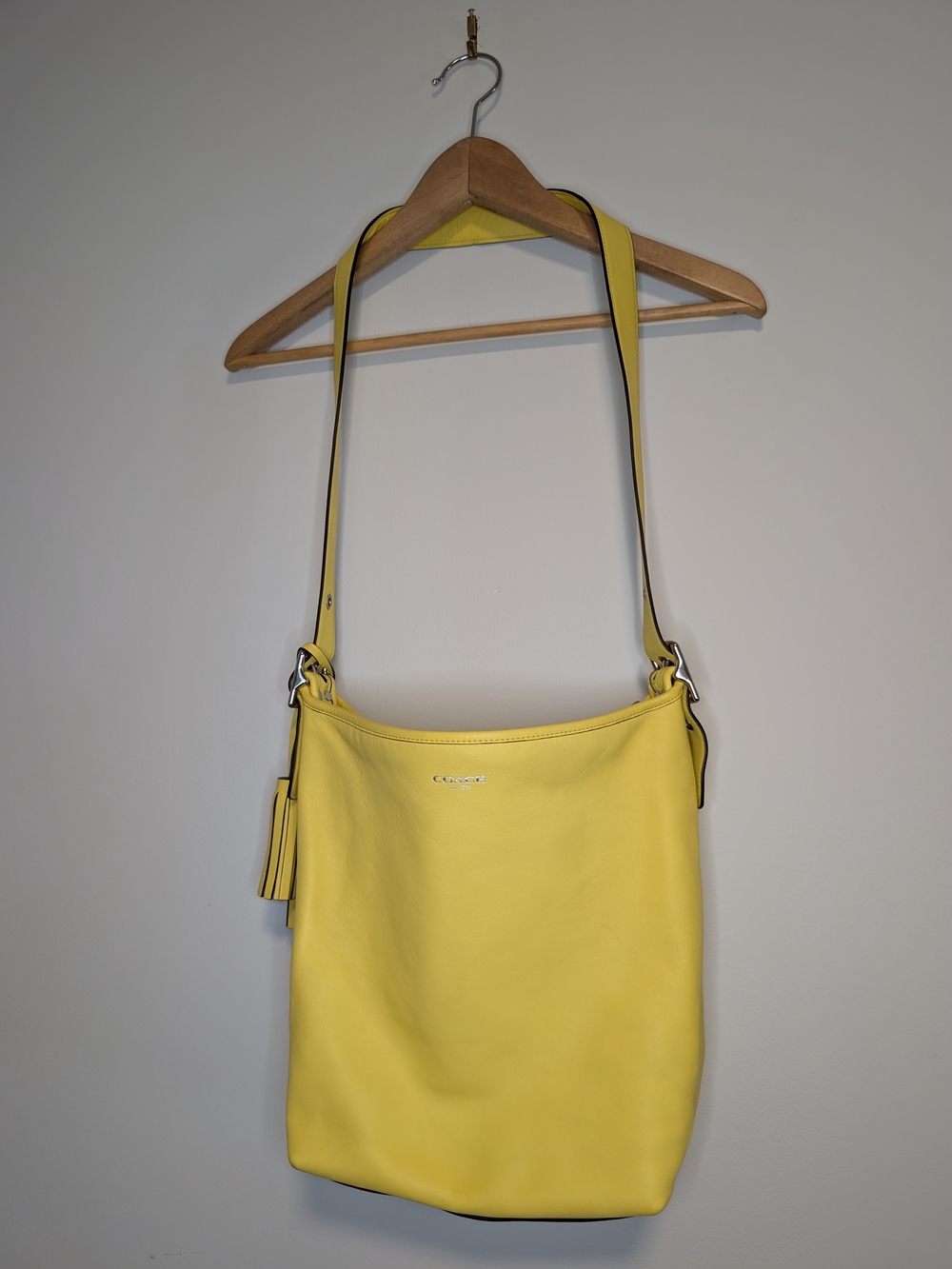 Authentic Coach Yellow Leather Shoulder Bag